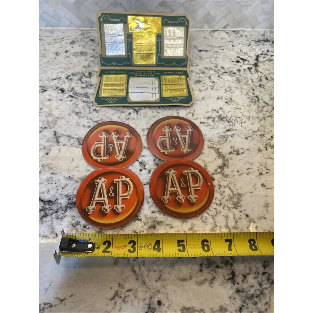 Vintage A&P & Reliance Grocery‎ Store Sewing Needle Cardboard Packets seamstress